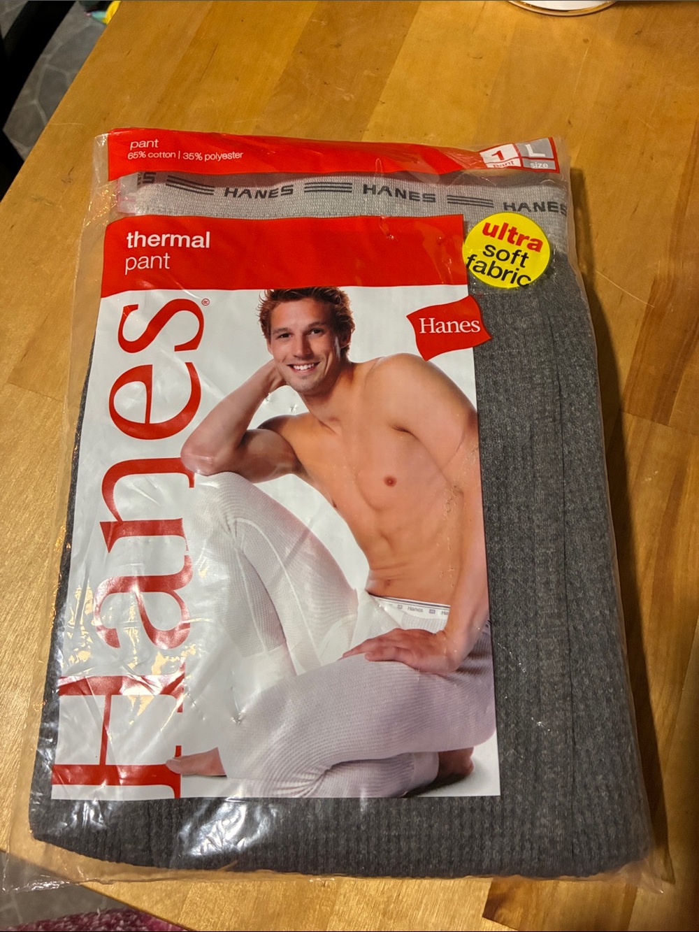 Vintage Hanes Men's Thermal Pant – Gray Ribbed size L 2006